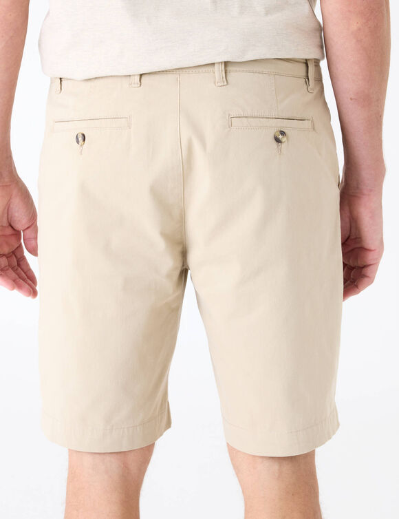 Bermuda chino arrondi sous le ventre (beige)