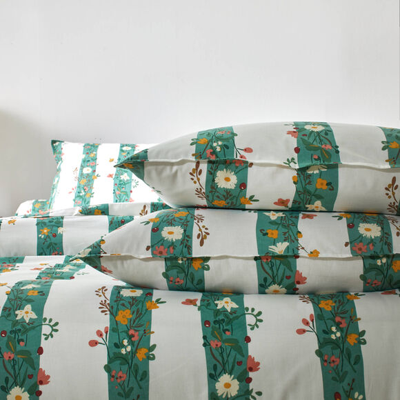 Linge de lit C&eacute;leste en coton imprim&eacute;  (vert)