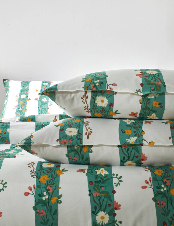 Linge de lit C&eacute;leste en coton imprim&eacute;  (vert)