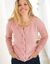 Cardigan in harig tricot (poederroze)