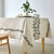 Nappe en coton, imprim&eacute; feuillage (naturel)