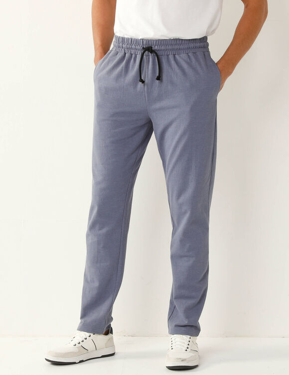 Pantalon de jogging en piqué de coton (bleu jean)