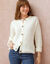 Cardigan in patenttricot met knoopsluiting en lange mouwen (ecru)