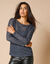 T-shirt met lange mouwen, fantasie nettricot (antracietgrijs)