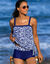 Moduleerbare bikinishorty met zebraprint (marine)