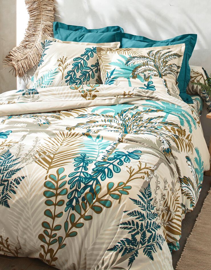 Bedlinnen Bornéo in katoen met palmboomprint, beige Bedlinnen Bornéo in katoen met palmboomprint, beige, hi-res image number 5