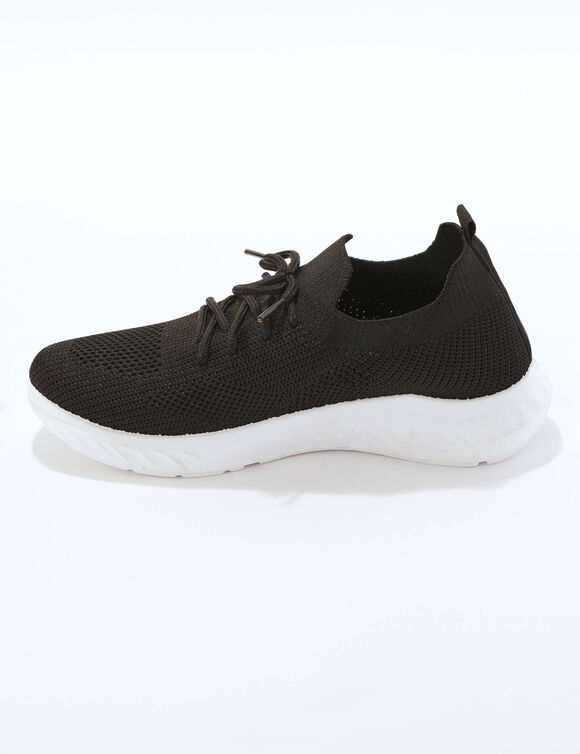 Lichte sneakers in meshtextiel, met veters (zwart)