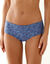 Shorty in stretchkatoen met "pauw" print - set van 4 (blauw)