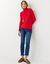 Pull col roul&eacute;, maille c&ocirc;tel&eacute;e (rouge)