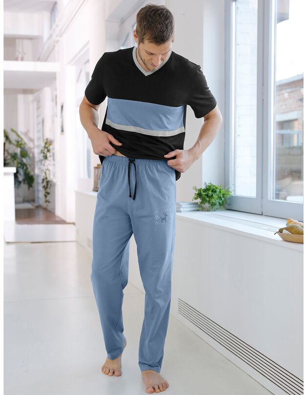 Pantalon pyjama bleu, bleu, hi-res