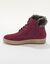 Sneakers met hoge schacht, in gevoerd leer met gevoerde enkelrand, ritssluiting (bordeaux)