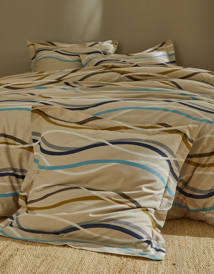 Linge de lit Serpentins en coton imprimé (sable)