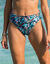 Sculpterende, bedrukte zwemslip Melosa - moduleerbare tailleband (blauw)