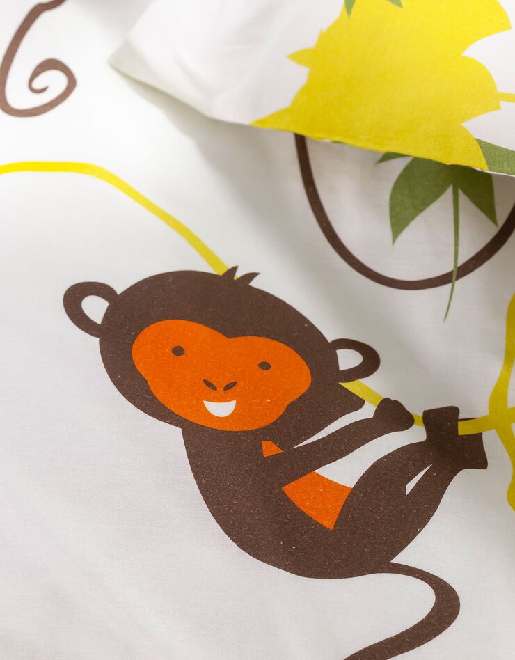 Linge de lit enfant Jungle imprimé animaux 1 personne - coton (beige)