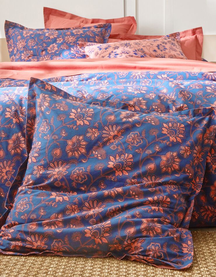 Linge de lit Katia en coton motifs fleuris, bleu marine, hi-res image number 3