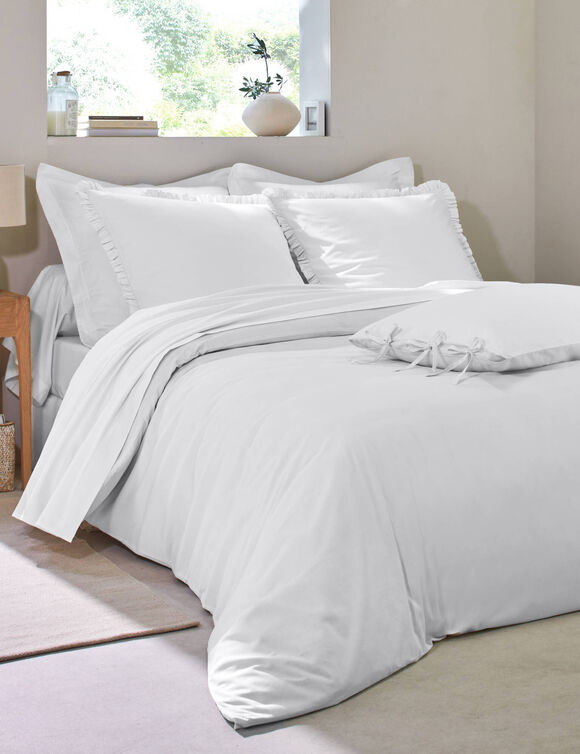 Linge de lit uni percale (blanc)