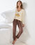 Pyjama pantalon en coton manches longues imprimé "fête foraine" (vanille / chocolade)