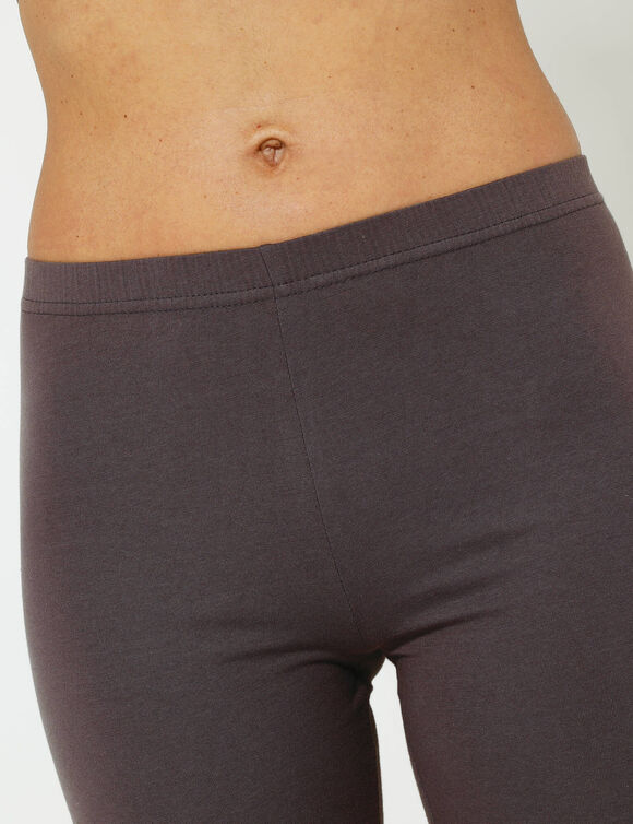 Legging uni maille taille &eacute;lastiqu&eacute;e (chocolat)