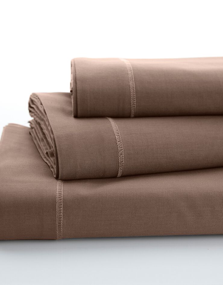 Linge de lit uni coton (taupe)