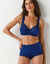 Gaineslip in glanstricot en kant Avila - set van 2 (marine + rood)