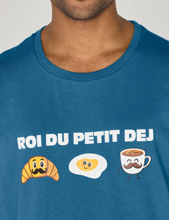Pyjamashorts met korte mouwen en opdruk (blauw / marine)