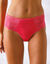 Tangaslip met hoge taille in microvezel en rekbare kant - set van 2 (fuchsia + ivoorkleur)