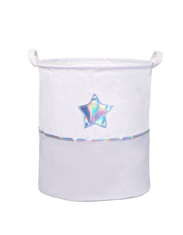 Panier de rangement motif étoile brillante (blanc/gris)
