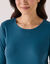 Thermisch T-shirt met ronde hals - lange mouwen (petroleumblauw)