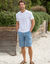 T-shirt uni col tunisien (blanc)