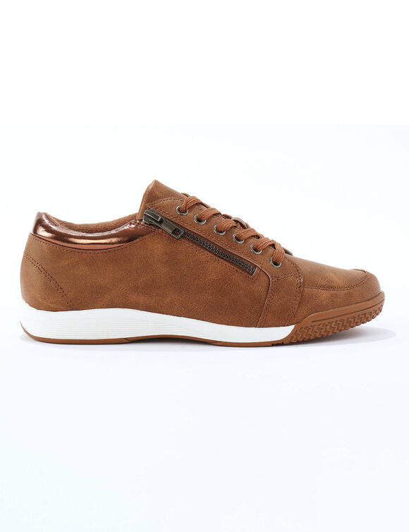 Tennis basses à lacets  (marron)
