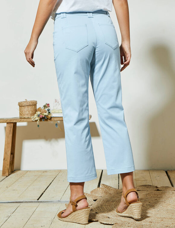 Pantacourt droit stretch (bleu ciel)