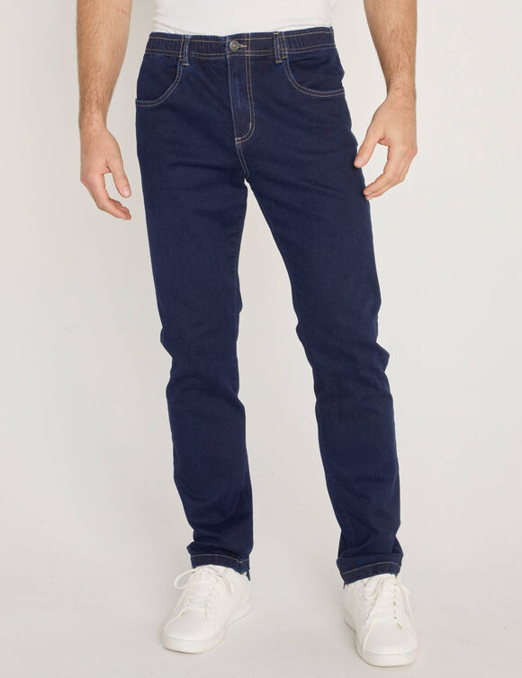 Jean droit ceinture &eacute;lastiqu&eacute;e - L30 (brut)