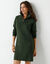 Robe pull col camionneur, maille c&ocirc;tel&eacute;e en laine m&eacute;lang&eacute;e (vert olive)