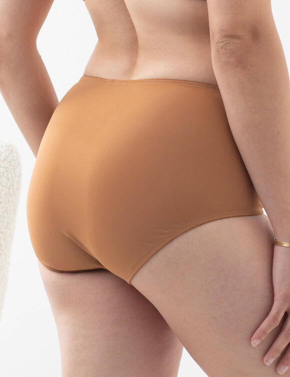 Culotte tulle et microfibre brodés forme maxi taille haute "Antioco" - lot de 2 (noisette)