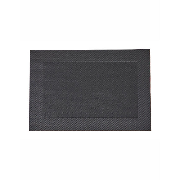Lot de 4 sets de table - vinyle tressé (anthracite)