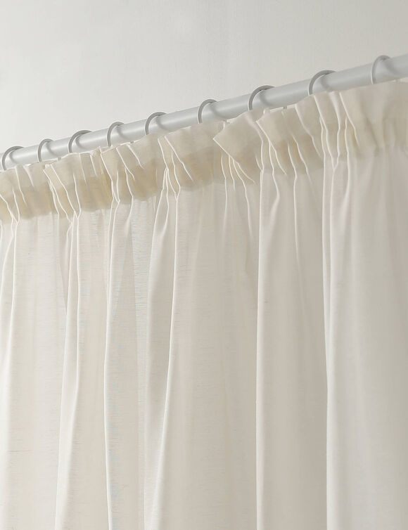 Panneau lin polyester base Cornely finition galon fronceur (écru)