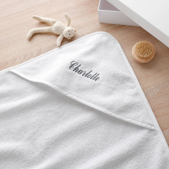 Cape de bain bébé personnalisable (blanc)