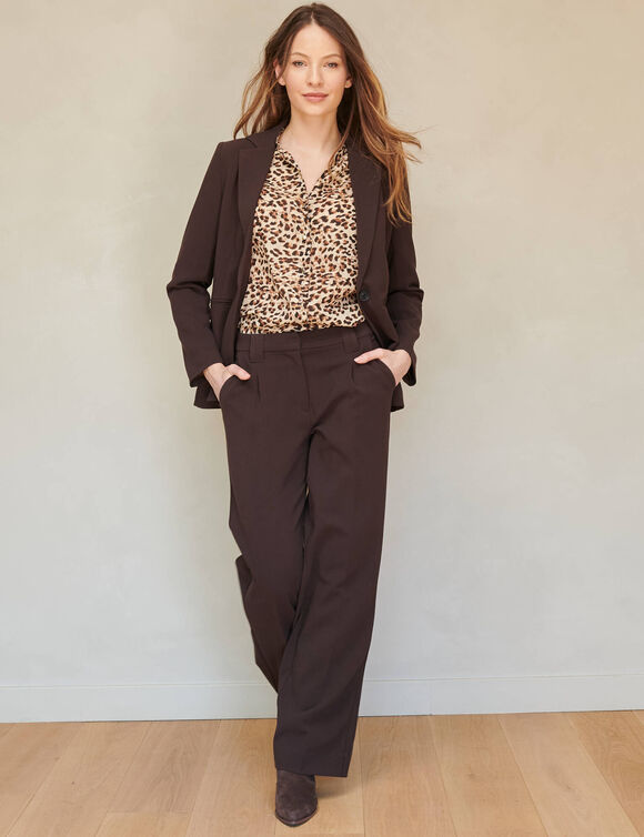 Veste blazer fluide, manches longues (chocolat)