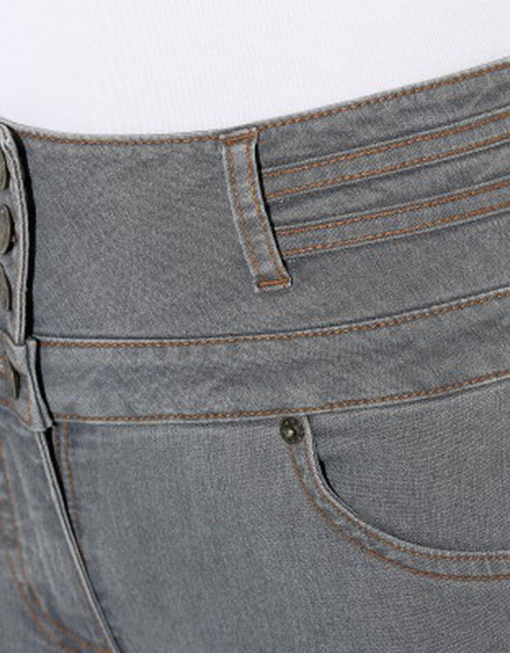 Rechte jeans met hoge taille, grijs, hi-res image number 3