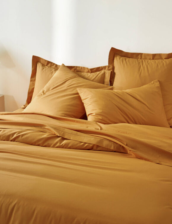 Linge de lit uni coton (miel)