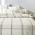 Linge de lit C&eacute;sar en coton imprim&eacute; carreaux (&eacute;cru / beige)