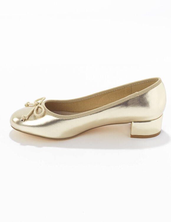 Ballerines petit talon (doré)