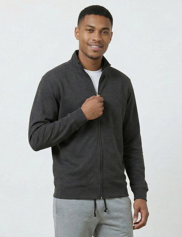 Sweat enti&egrave;rement zipp&eacute; uni (anthracite chin&eacute;)