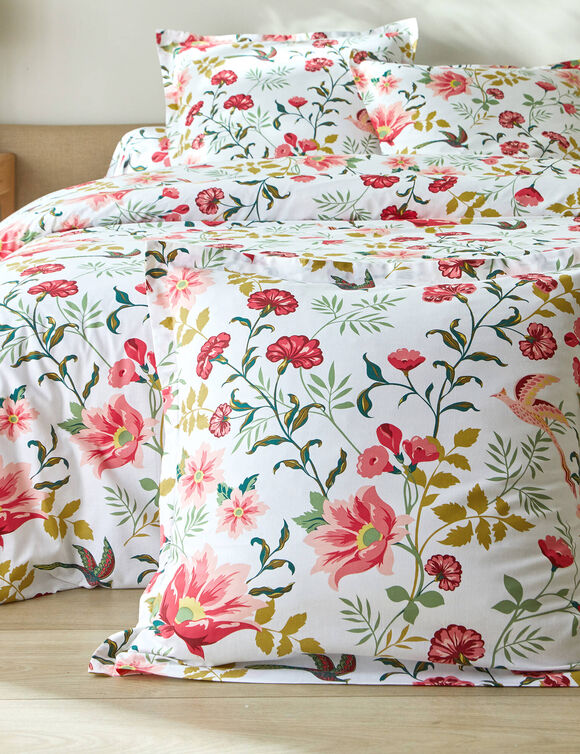 Linge de lit Lola imprimé fleuri - en coton (blanc)