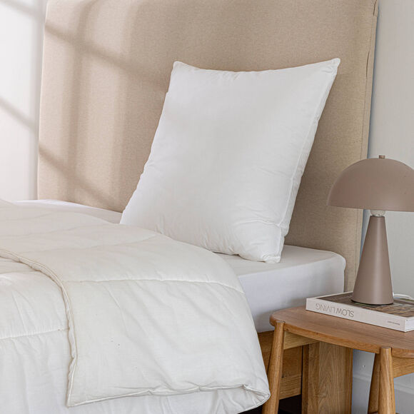 Oreiller fibre sensation duvet confort ferme (blanc)