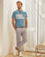 Chino broek, afgerond onder de buik (beige)