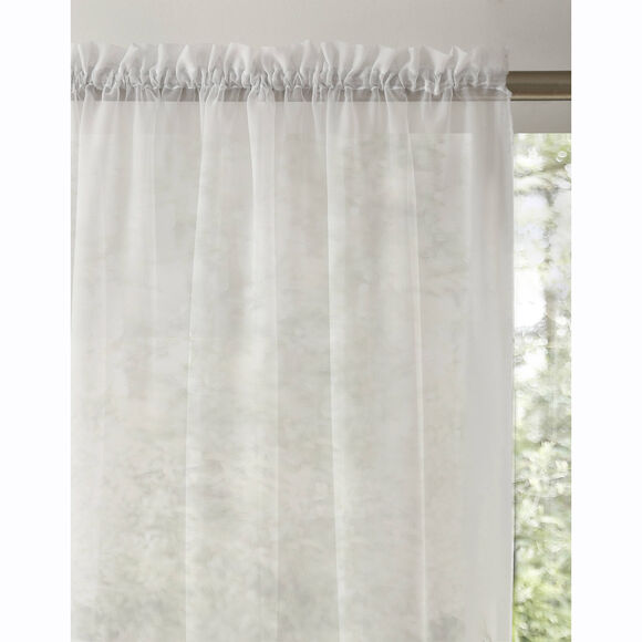 Panneau voile uni finition galon fronceur (blanc)