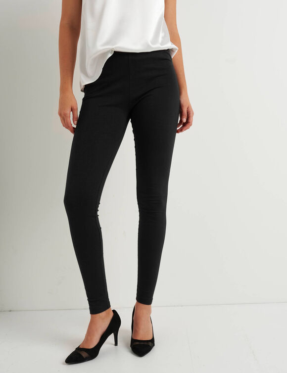 Legging taille &eacute;lastiqu&eacute;e - lot de 2 (prune fonc&eacute; / noir)