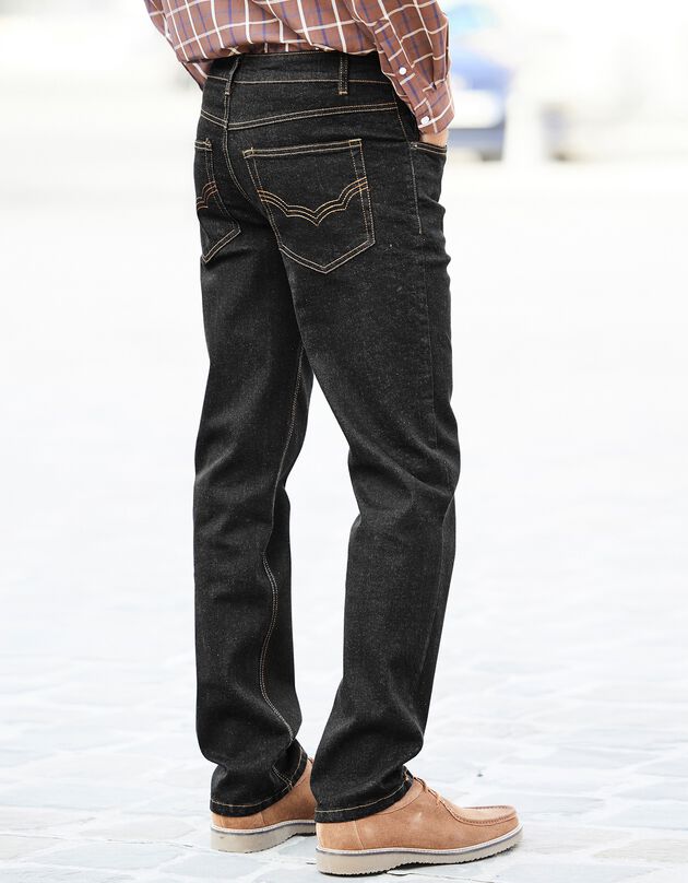 Jeans met 5 zakken in rekbaar katoen - binnenpijplengte 82 cm (black)
