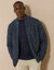 Vest met ritssluiting, Engelse rib, 30% wol (gespikkeld blauw)